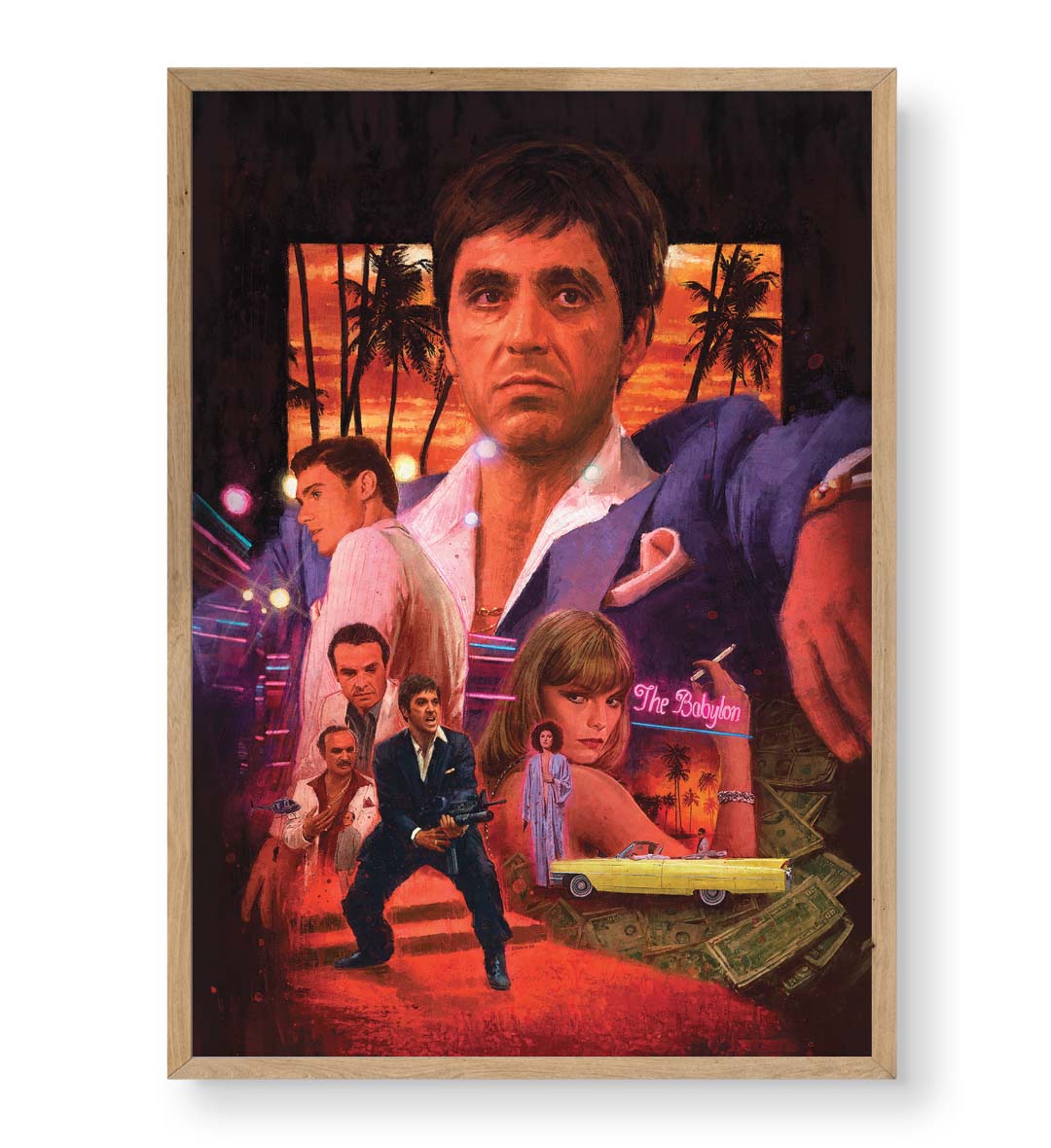 Scarface parody canvas wall art with Tony Montana, perfect for modern Indian home decor.