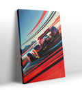 Canvas print of a racing car design with red, blue, and black colors for Modern homes 