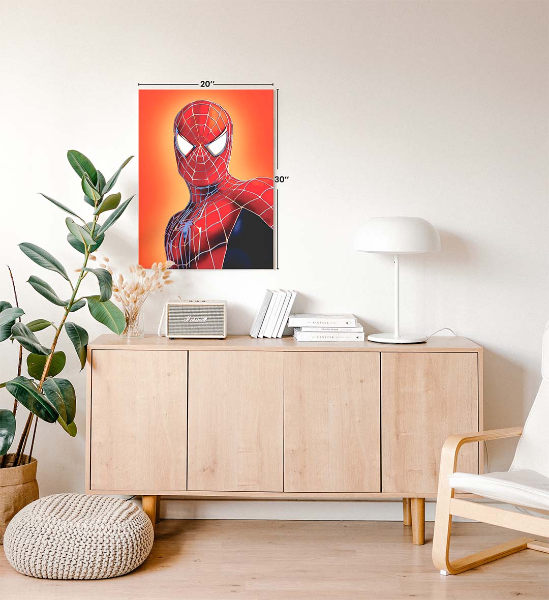 Spider-Man Glow with superhero design wall art for Indian home decor.