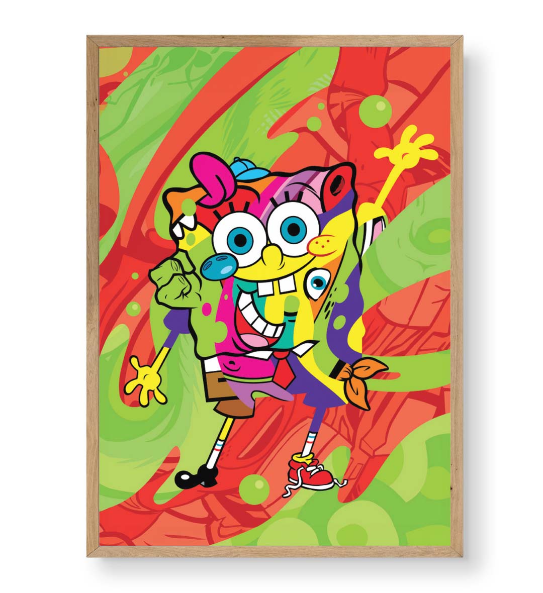 Spongebob Blast canvas wall art with vibrant pop art SpongeBob design for modern Indian home decor.