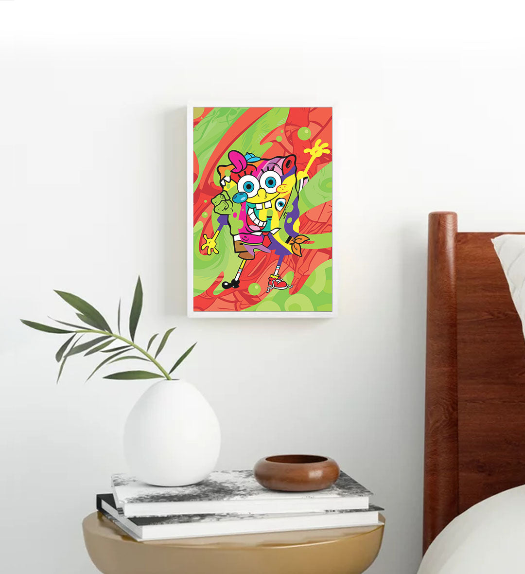 Spongebob Blast canvas wall art with vibrant pop art SpongeBob design for modern Indian home decor.