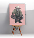 Street Hound whimsical pet wall art with a greyhound in streetwear for Indian home decor.