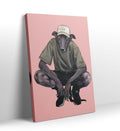 Street Hound whimsical pet wall art with a greyhound in streetwear for Indian home decor.