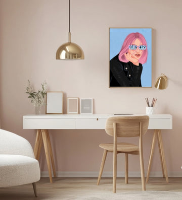 Sharp study wall art with clean lines and inspiring quotes, helping you lock in and get those ideas flowing.