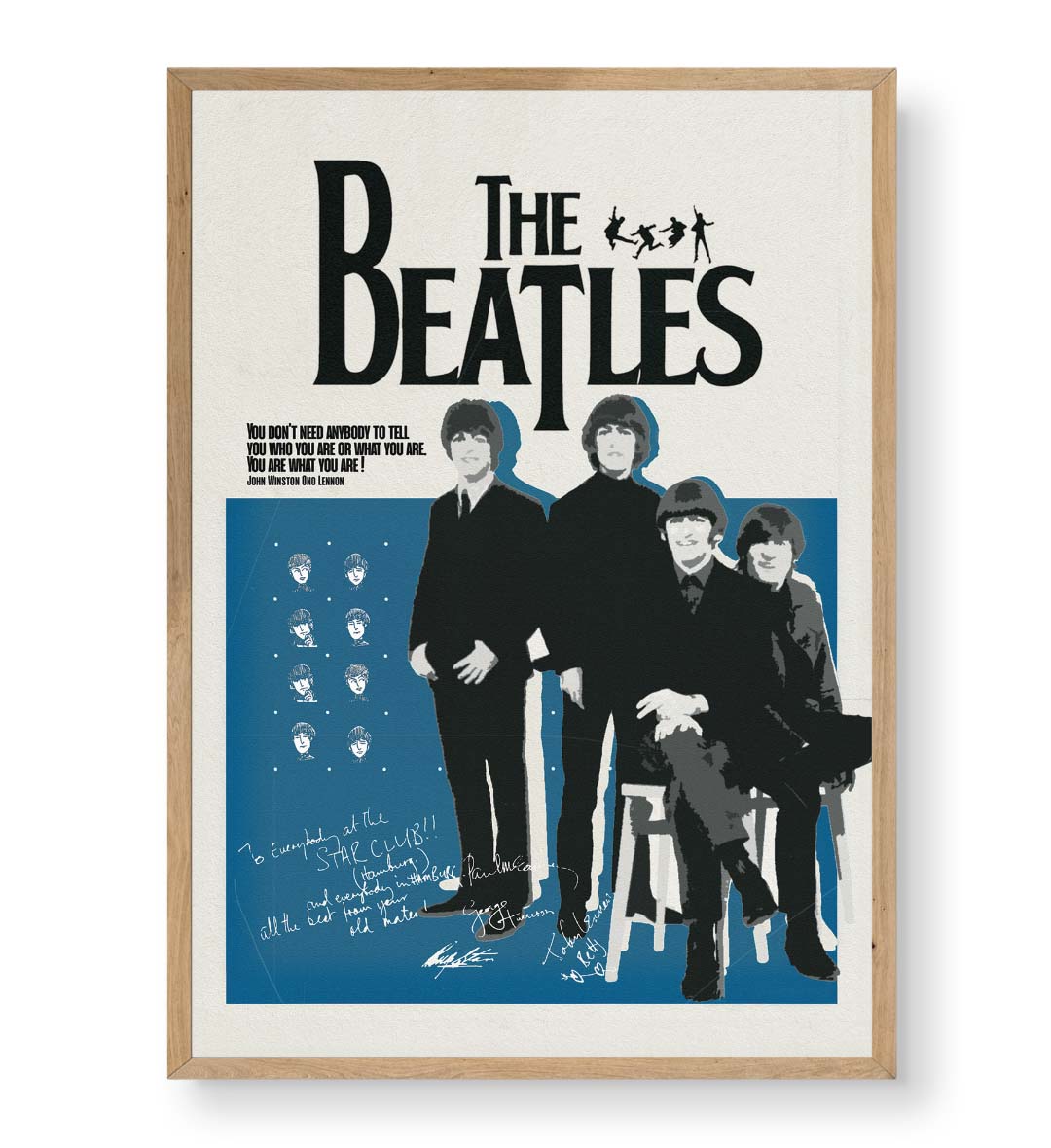The Beatles Iconic Tribute Music Wall Art with Silhouettes and John Lennon Quote for Indian Home Decor