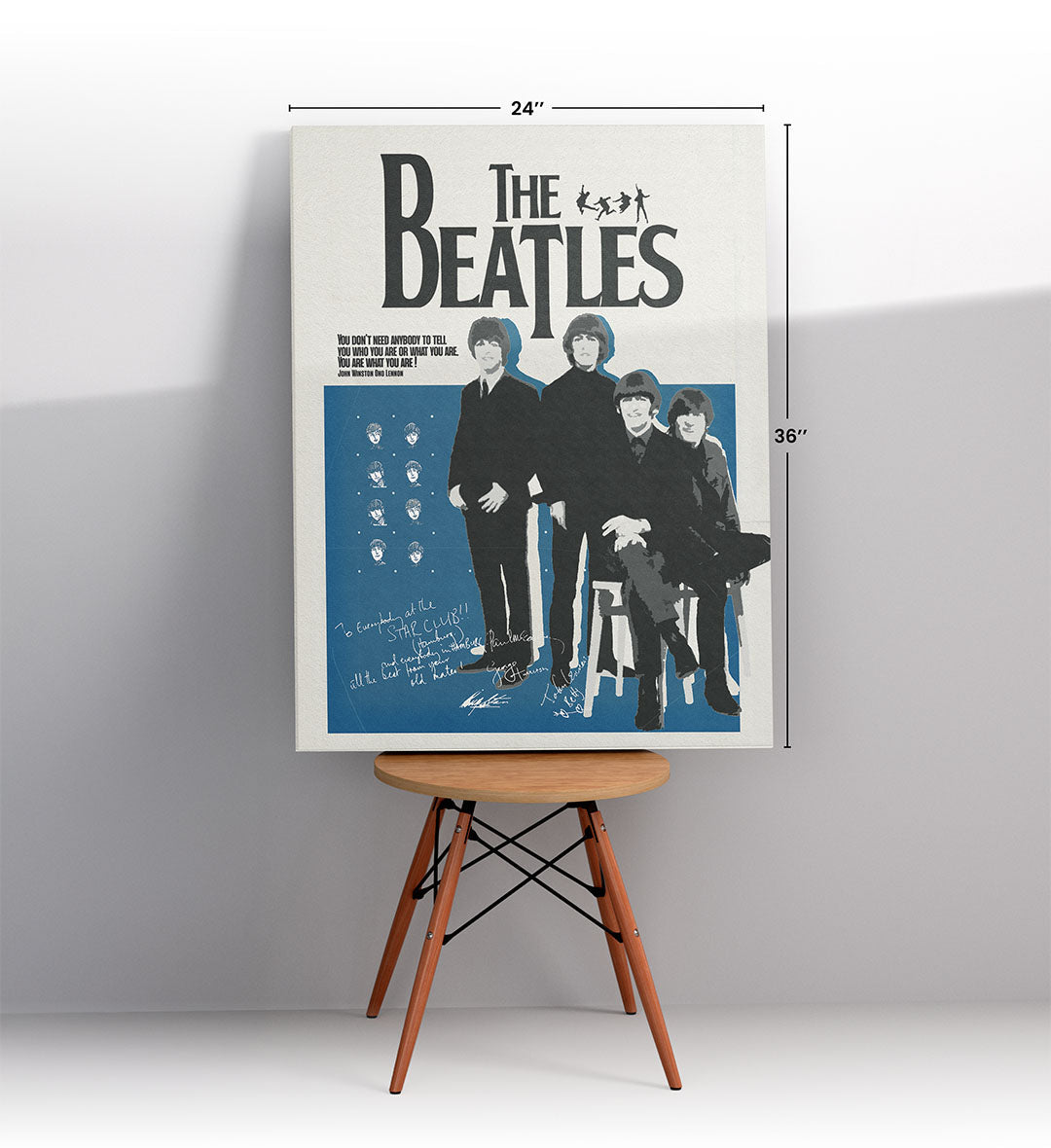 The Beatles Iconic Tribute Music Wall Art with Silhouettes and John Lennon Quote for Indian Home Decor