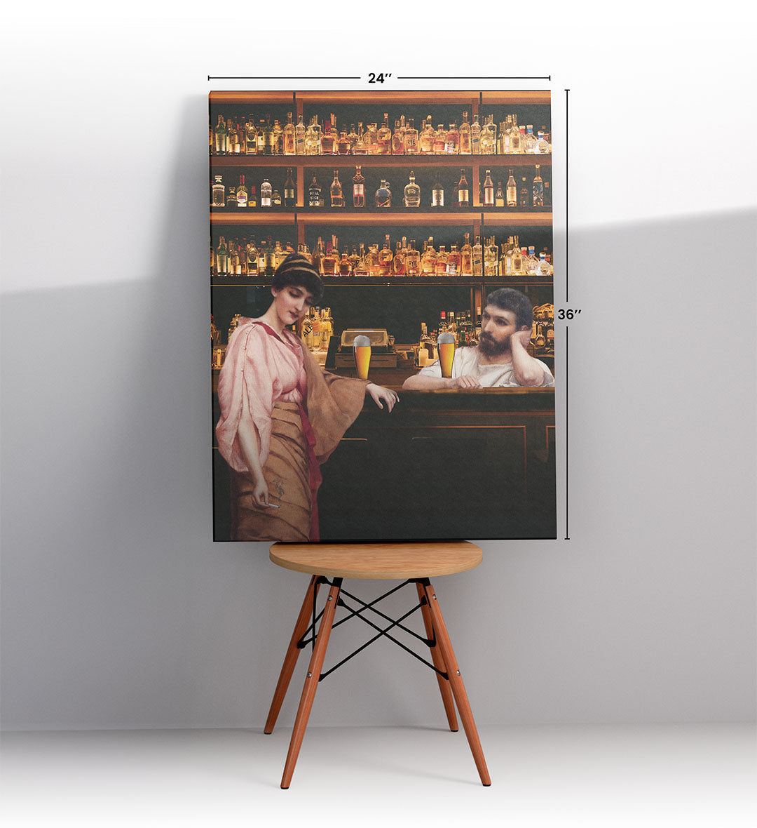 Timeless Bar Encounter with vintage bar scene design wall art for home decor.
