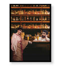 Timeless Bar Encounter with vintage bar scene design wall art for home decor.