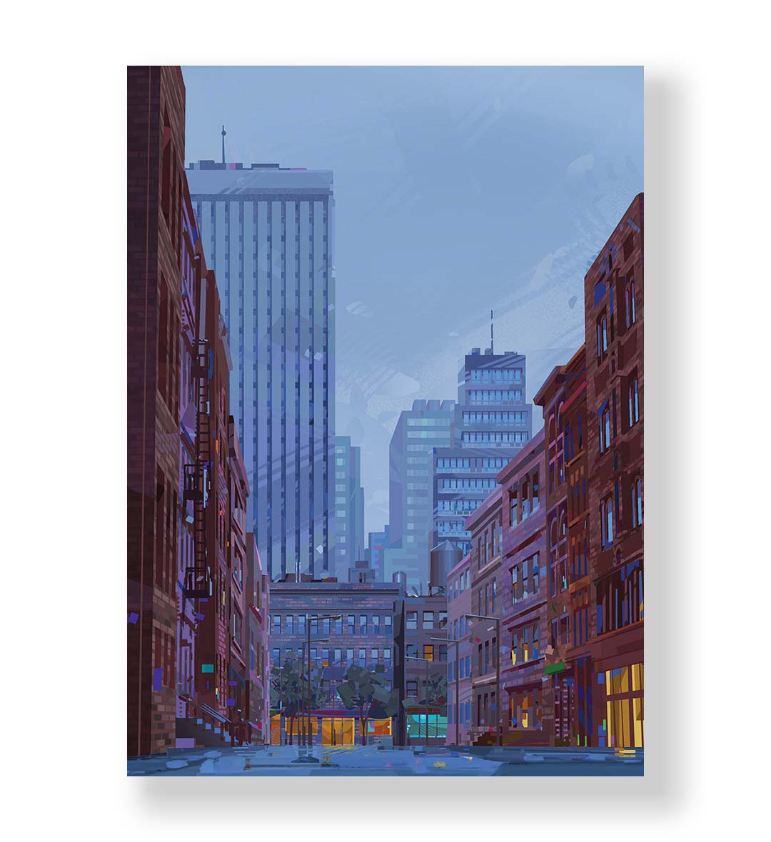 Urban Alley Serenity with cityscape alley design wall art for Indian home decor.