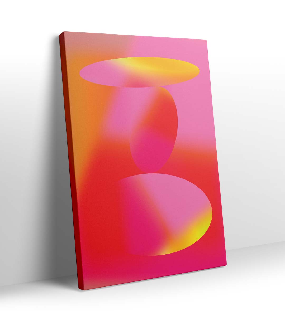 Vibrant Abstract Layers with colorful oval design wall art for Indian home decor.