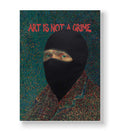 Vincent Van Gogh parody canvas wall art with ski mask and Art Is Not a Crime text, ideal for modern Indian home decor.