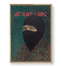 Vincent Van Gogh parody canvas wall art with ski mask and Art Is Not a Crime text, ideal for modern Indian home decor.