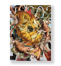 Wild Gaze surreal tiger wall art canvas print with snakes and birds for Indian home decor.
